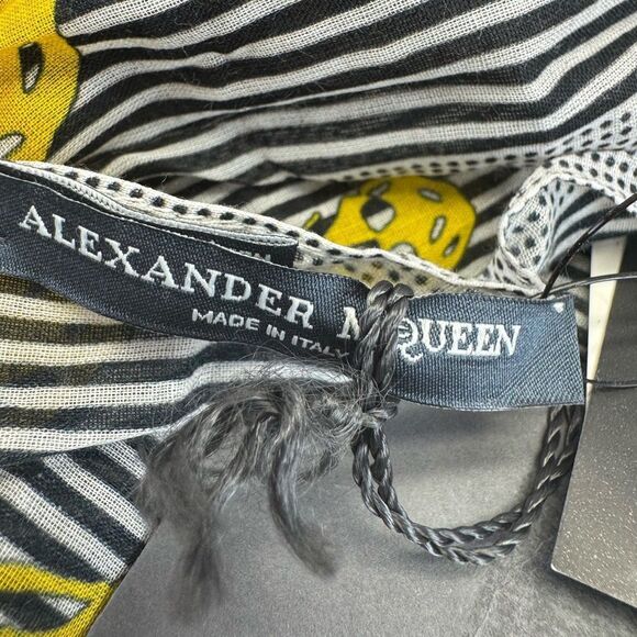 Alexander McQueen NWT Striped Skull Print Scarf - Picture 8 of 9